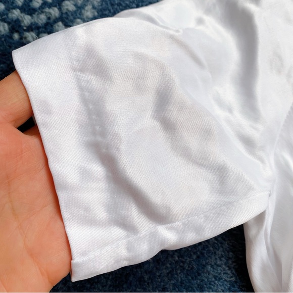 🤍 ZARA WHITE SATIN SHORT SLEEVE FLAP MINI DRESS! - Picture 13 of 16